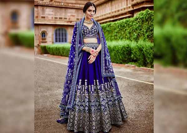 blue colour lehenga