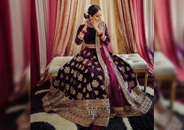 velvet lehenga