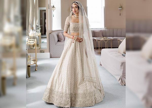 white bridal lehenga